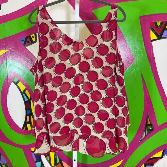 Lane Bryant, Layered Polka Dot Sleeveless Blouse. Size 22. In excellent cond! - Picture 6 of 6